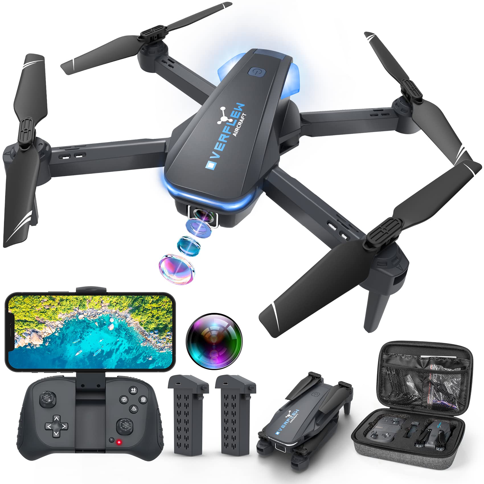 Foldable Drone 1080P Camera Voice Control Gestures Selfie Mode-RS FPV 01