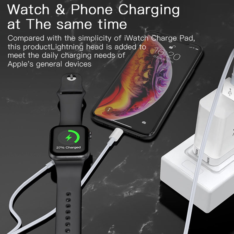 Apple Accessories-CA70 Yesido 2 in 1 Apple Watch Magnetic Wireless Charger Cable & USB To Lightning Cable