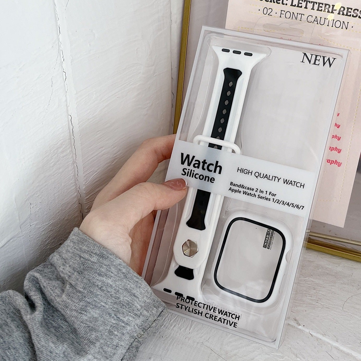 Apple Accessories-3 in 1 - Case + Protector + Band Apple Watch Series 1/2/3 38mm & 42mm Full Covered Sport Silicone Fashion Protection Bundle