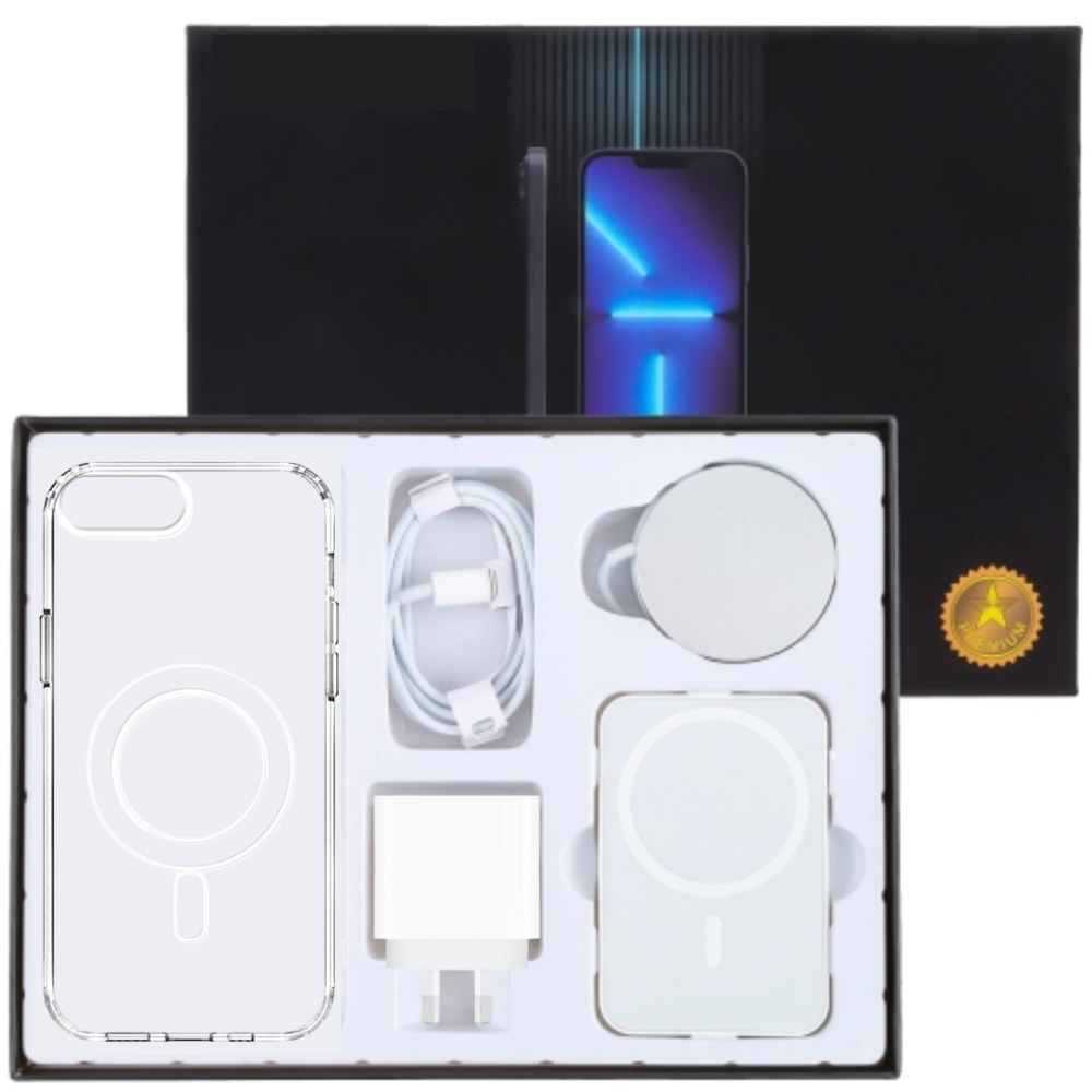 Apple Accessories-[5 in 1 Essential Kit] Apple iPhone 8/8 Plus/SE 2/SE 3 MagSafe Case/Charger Adapter/Charging Cable/Magnet Power Bank/Magsafe Wireless Charger