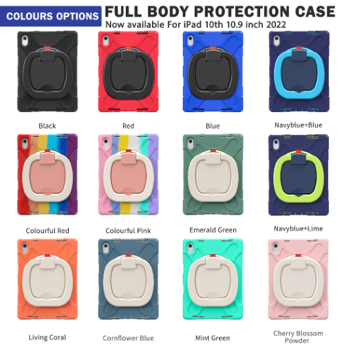 Apple Accessories-Apple 10th 2022 10.9“ EVA Kid Friendly Heavy Duty Ring Holder Stand Case