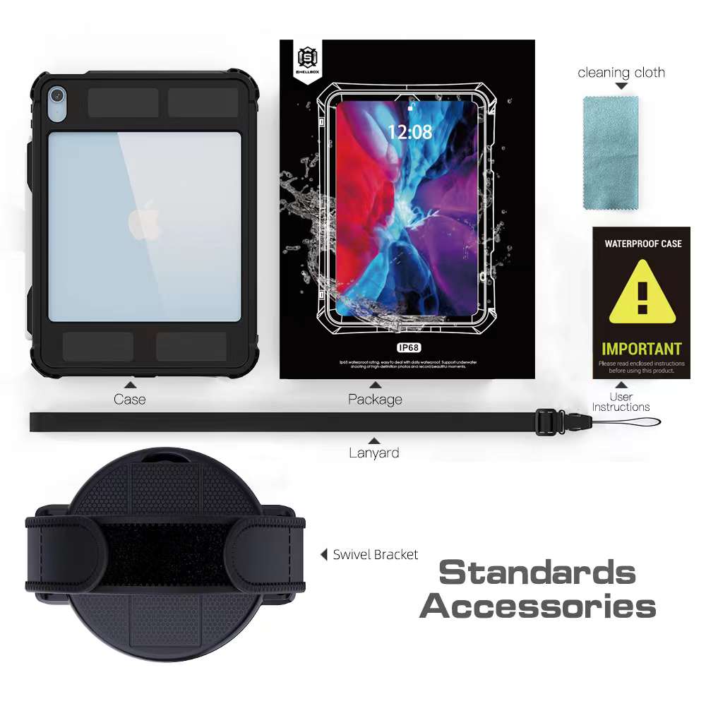 Apple Accessories-Apple iPad 10th 2022 10.9" Shellbox Waterproof Heavy Duty Lifeproof Style Case