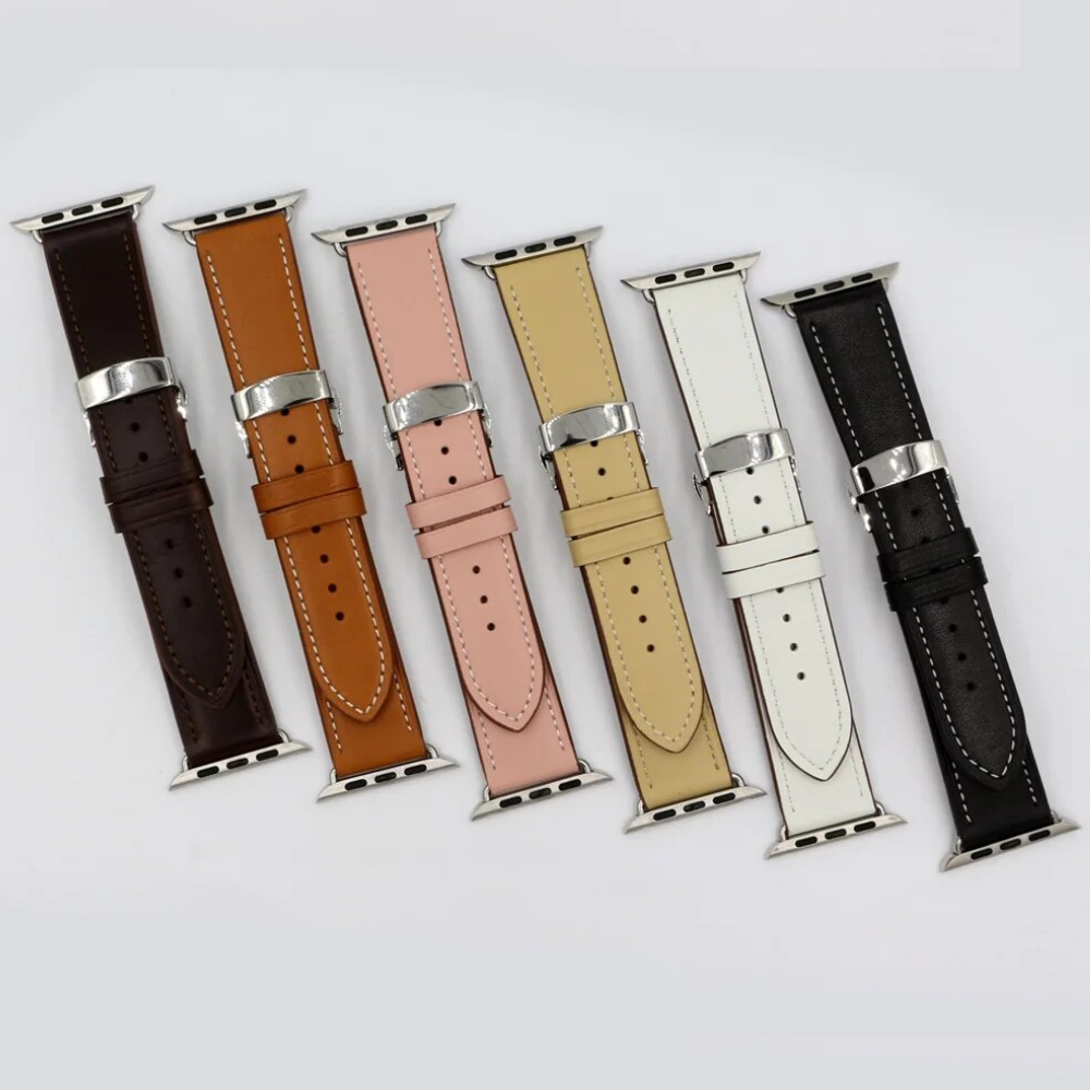 Apple Accessories-Mutural Apple Watch 1/2/3/4/5/SE/6/7/8 Real Leather Watch Band Strap