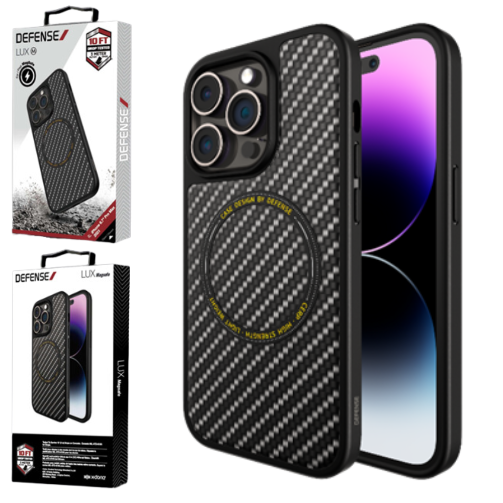 Apple Accessories-[Magsafe Compatible] Apple iPhone 14/14 Plus/14 Pro/Max Defense Carbon Heavy Duty Case