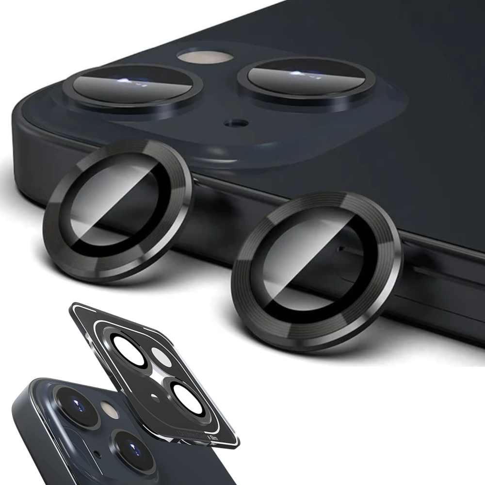 Apple Accessories-[Black Aluminium Alloy] Apple iPhone 15 & 15 Plus - Back Rear Camera Lens Glass Protector